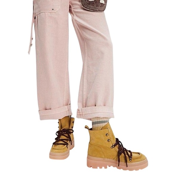 Free People Shoes - NEW Free People Naguisa Pine Pass Hiker Boot Vanilla Suede Lug Sole Size 37 EU